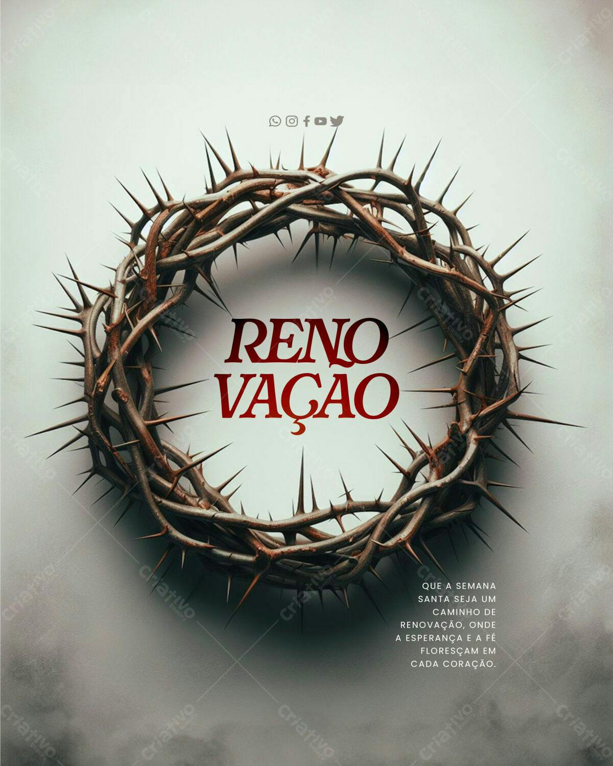 Flyer Semana Santa Renovação PSD Editável