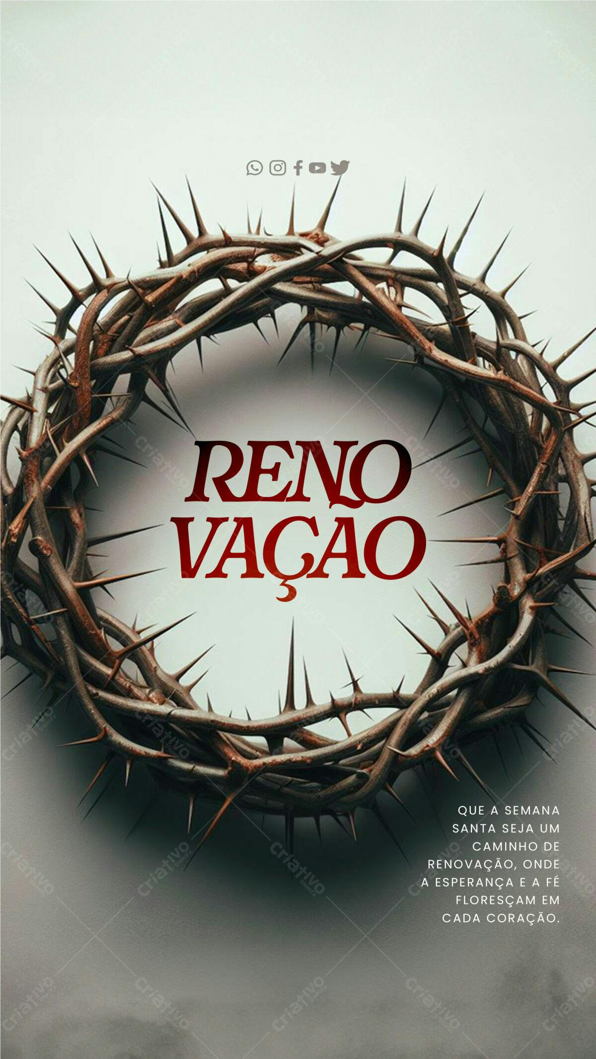 Flyer Semana Santa Renovação PSD Editável
