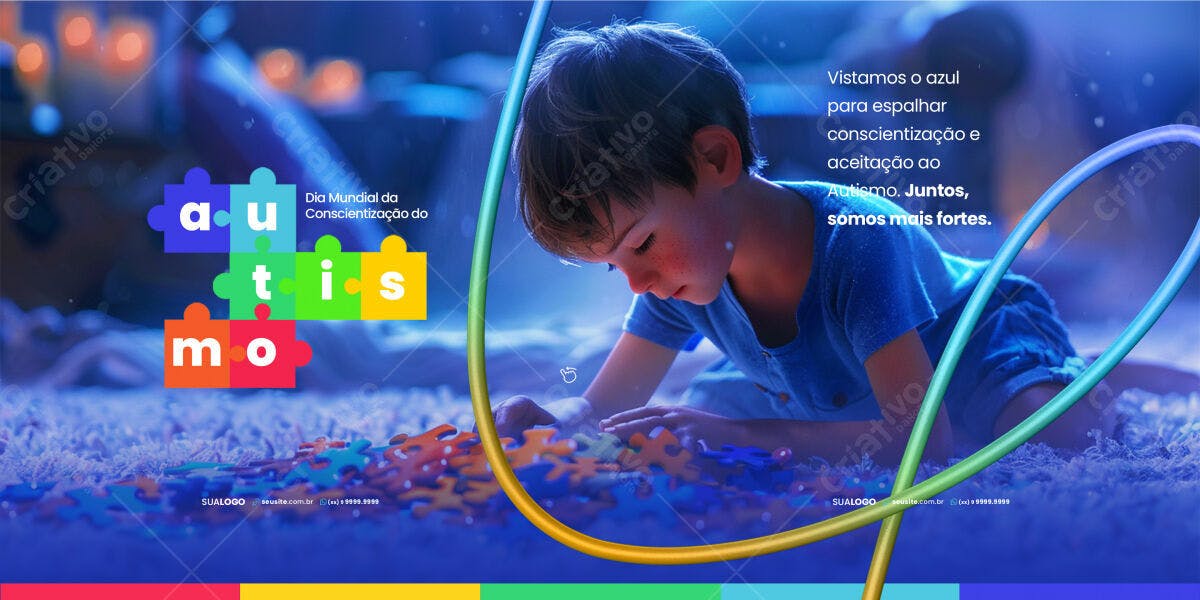 Banner Dia Mundial do Autismo PSD Editável