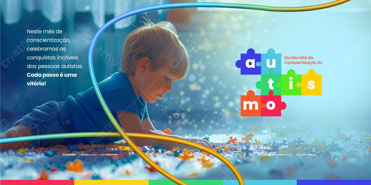 Banner Dia Mundial do Autismo PSD Editável