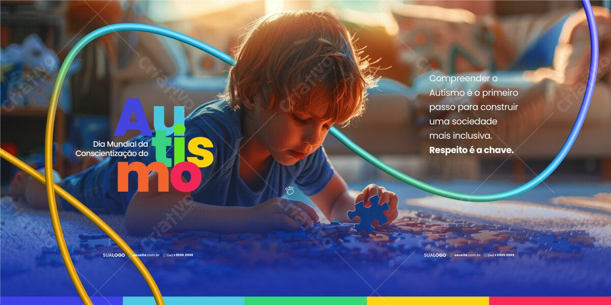 Banner Dia Mundial do Autismo PSD Editável