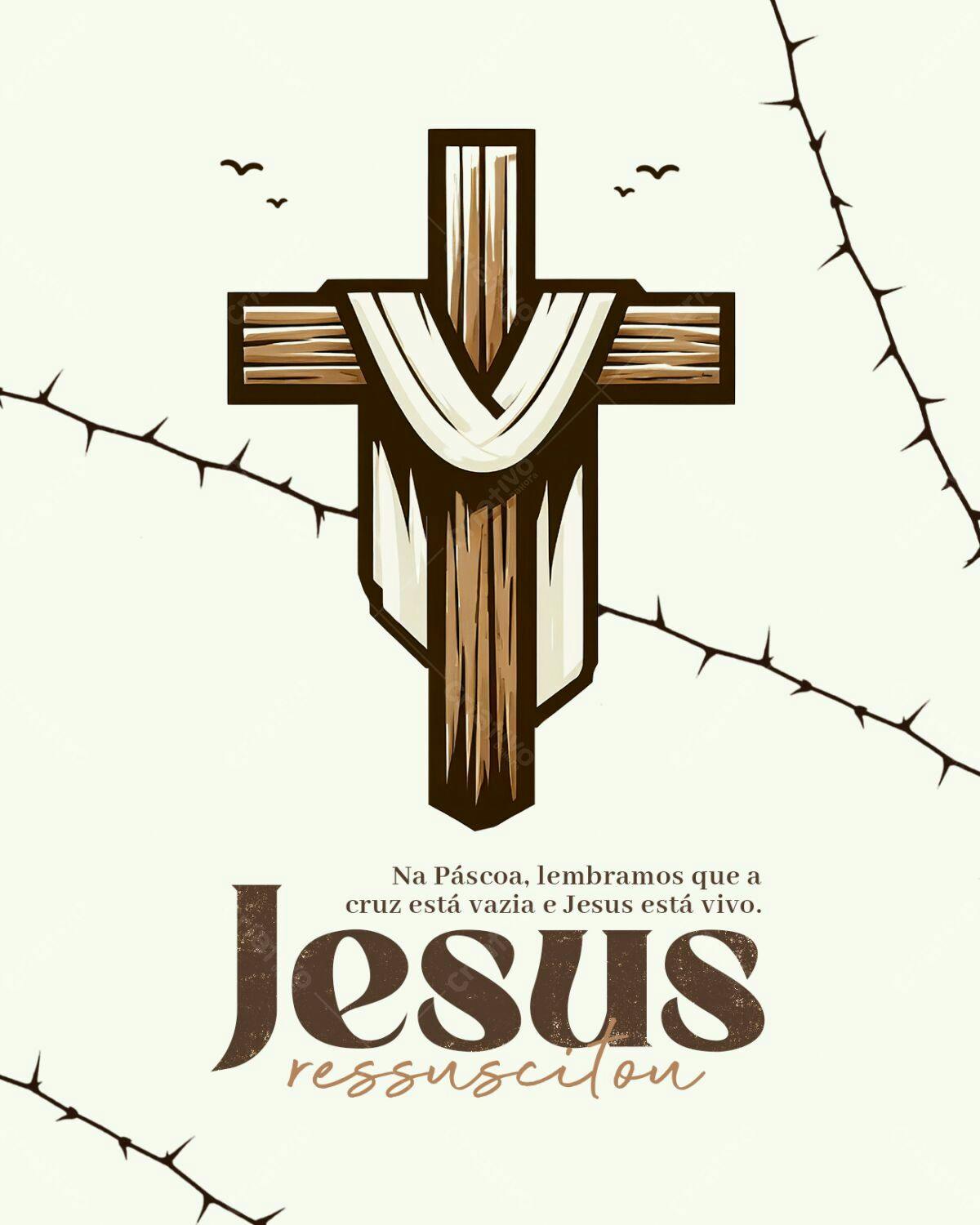 Flyer Páscoa Jesus Ressuscitou PSD Editável