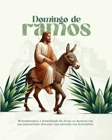 Domingo de ramos minimalista social media