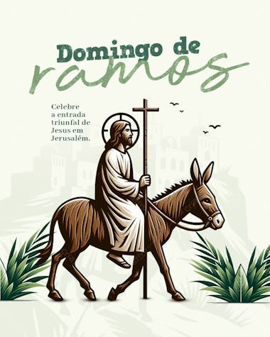 Domingo de ramos minimalista social media