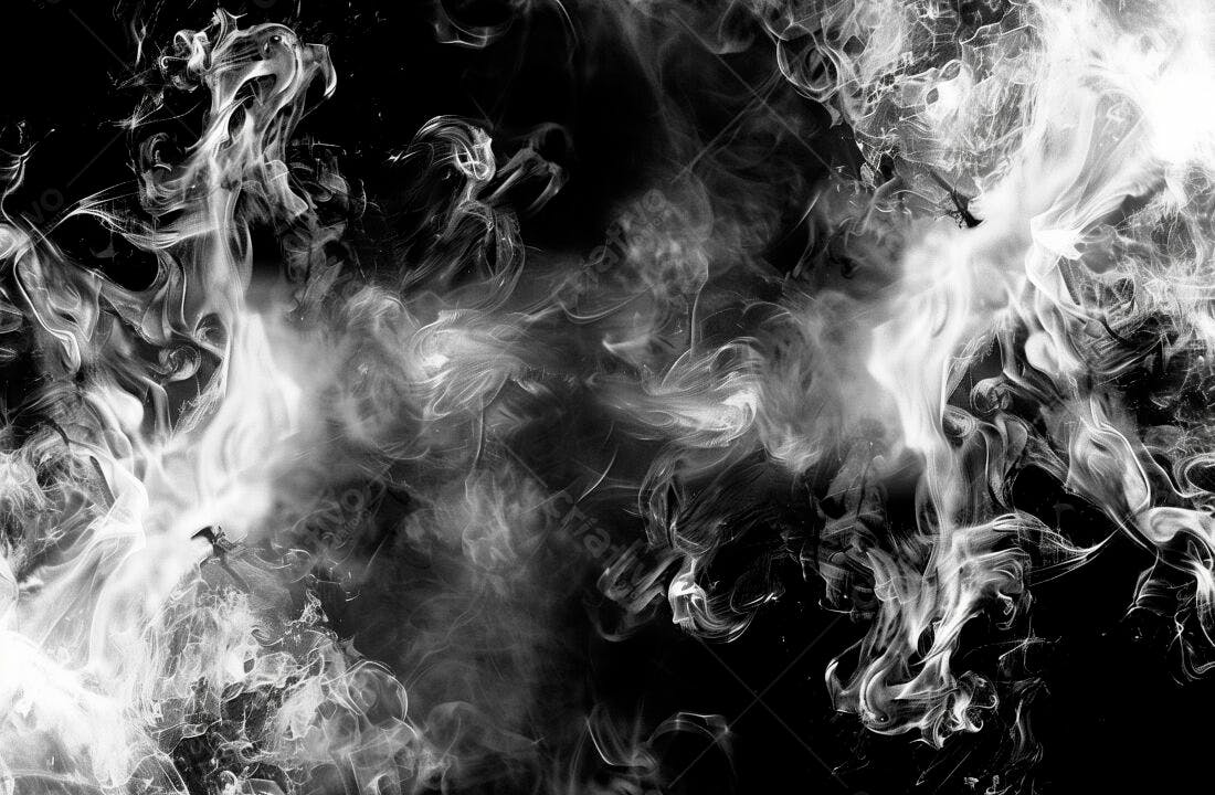Nuvens de fumaça branca e preta abstratas
