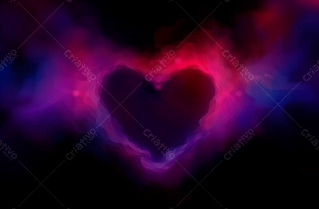 Coração abstrato em tons rosa e roxo