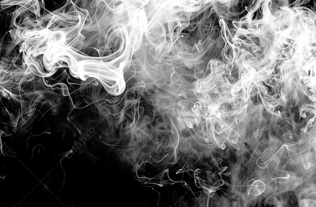 Nuvens de fumaça branca e preta