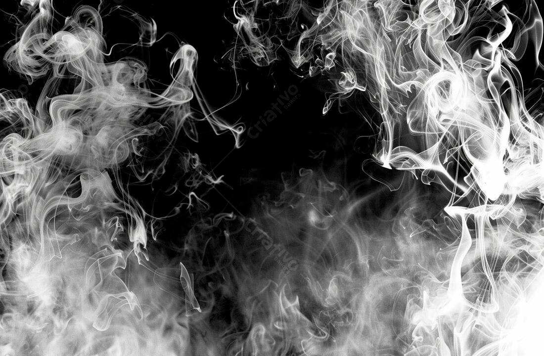 Nuvem de fumaça branca fundo preto