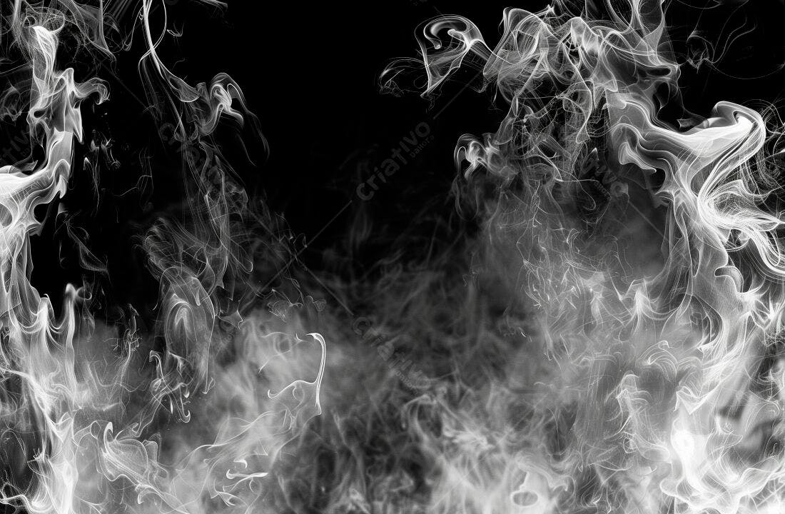 Nuvens de fumaça branca fundo preto