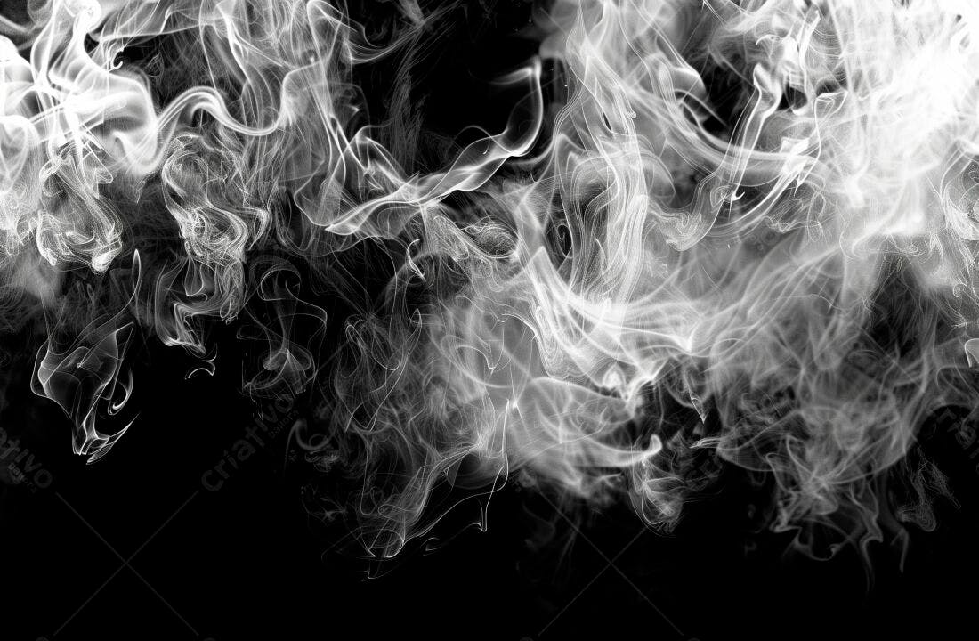 Nuvens de fumaça branca fundo preto