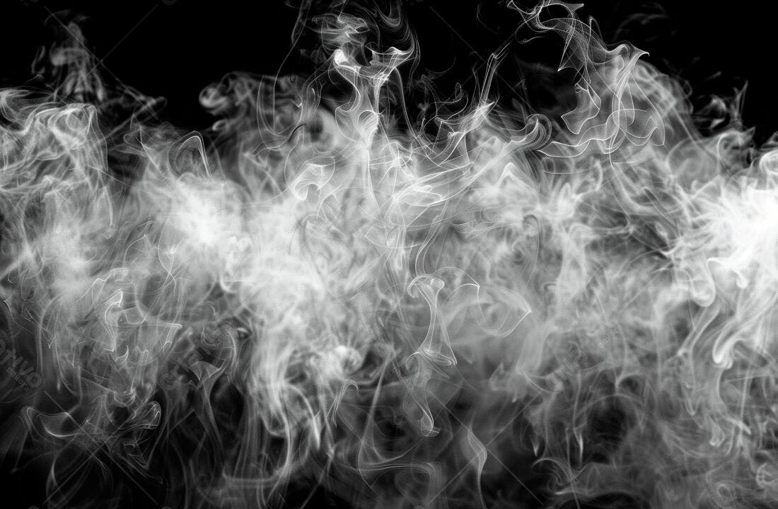 Nuvens de fumaça branca fundo preto