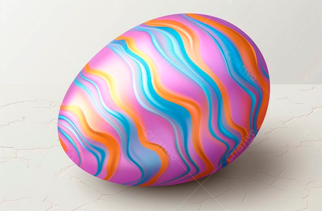Ovo de Páscoa colorido com ondas
