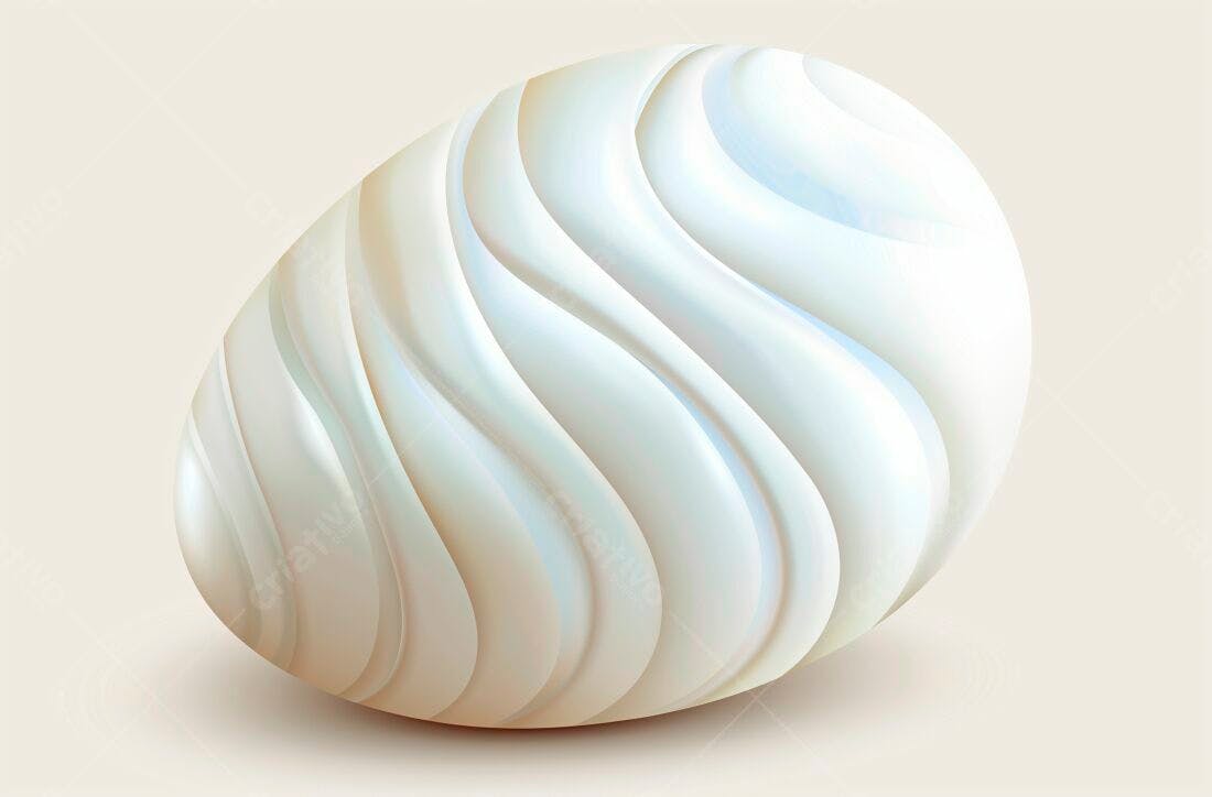 Ovo abstrato branco com textura ondulada