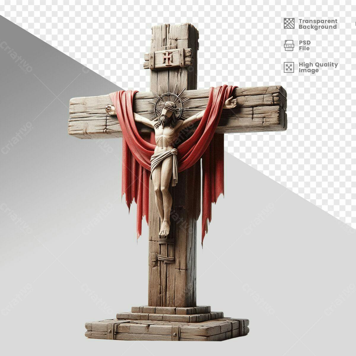 Crucifixo de Madeira PSD Editável