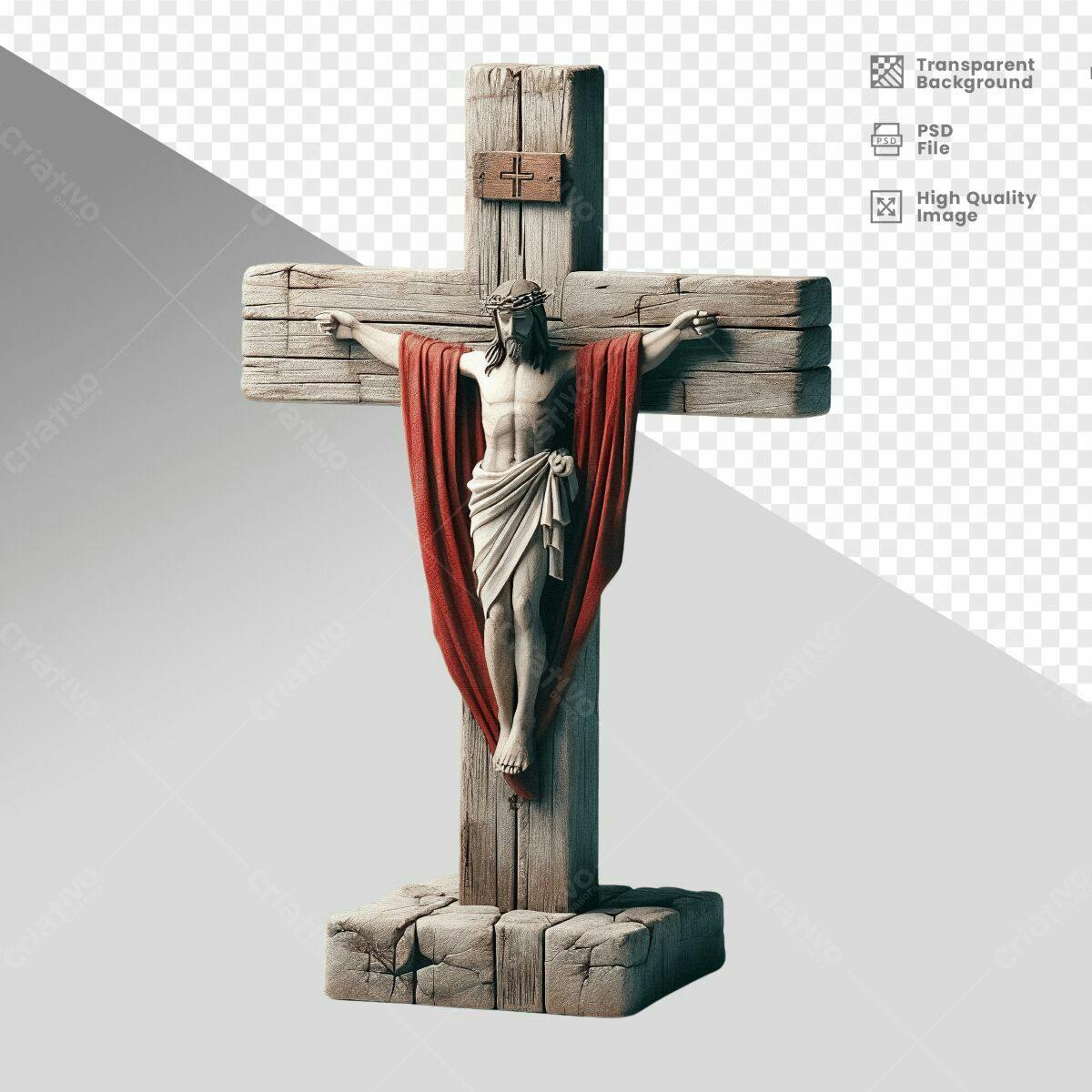 Crucifixo de Madeira PSD Editável