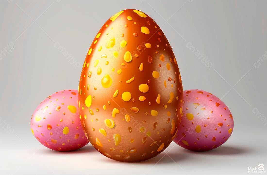 Ovos de Páscoa Laranja e Rosa com Gotas