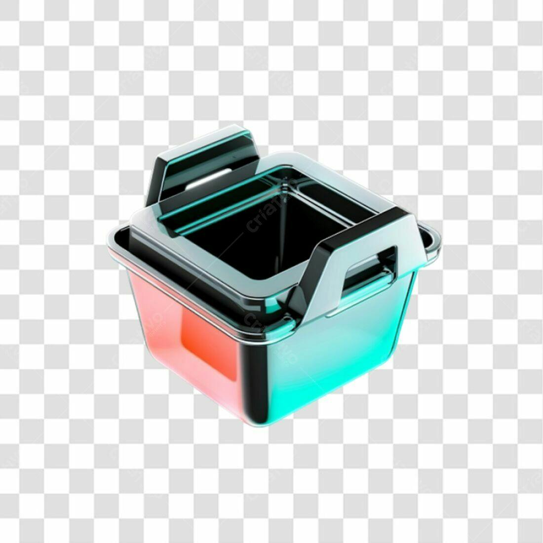 Icone Carrinho de Compras Vermelho e Azul PNG com fundo transparente