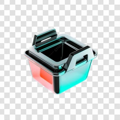 Cesta De Compras De Prata 3D Png Transparente (1)