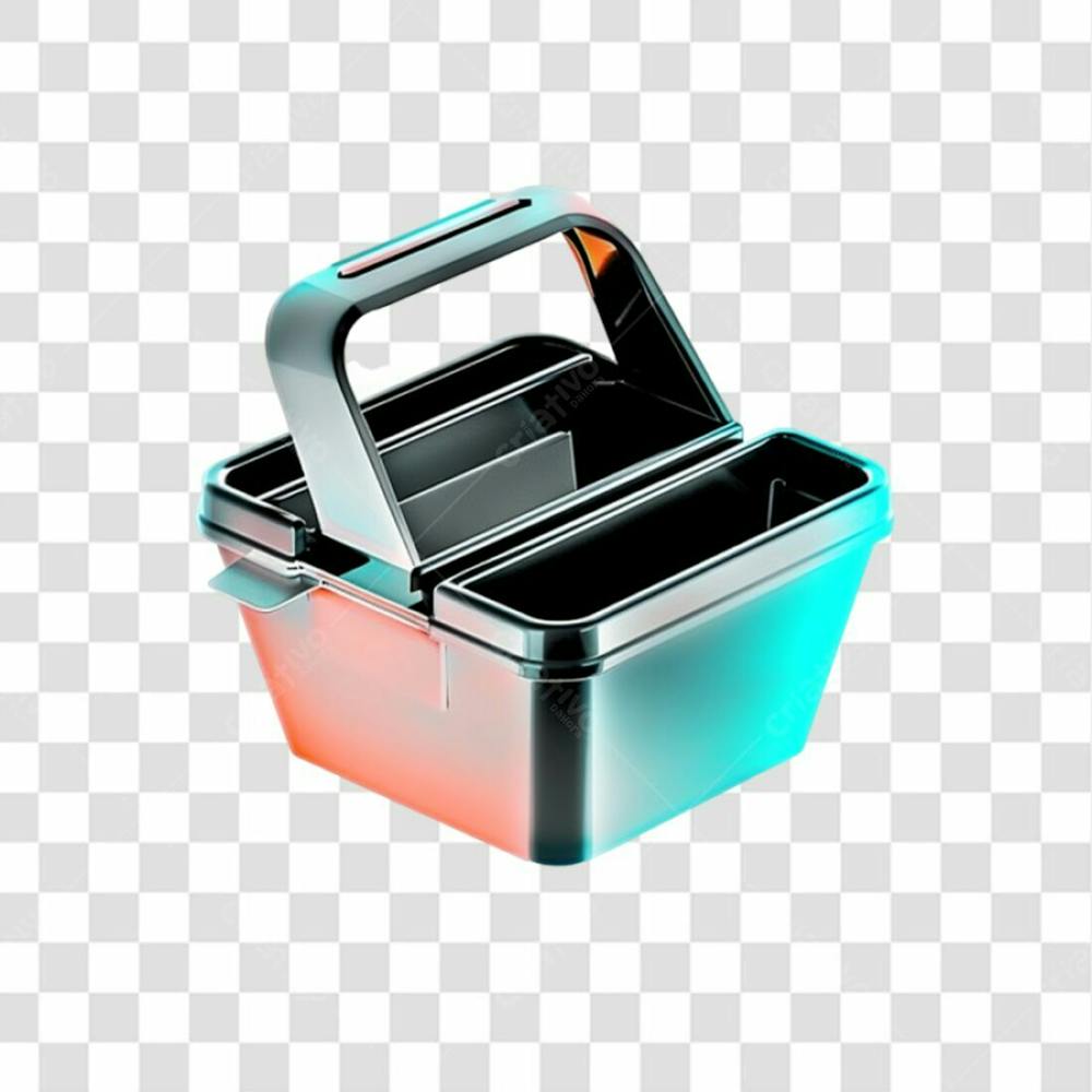 Cesta De Compras De Prata 3D Png Transparente (2)