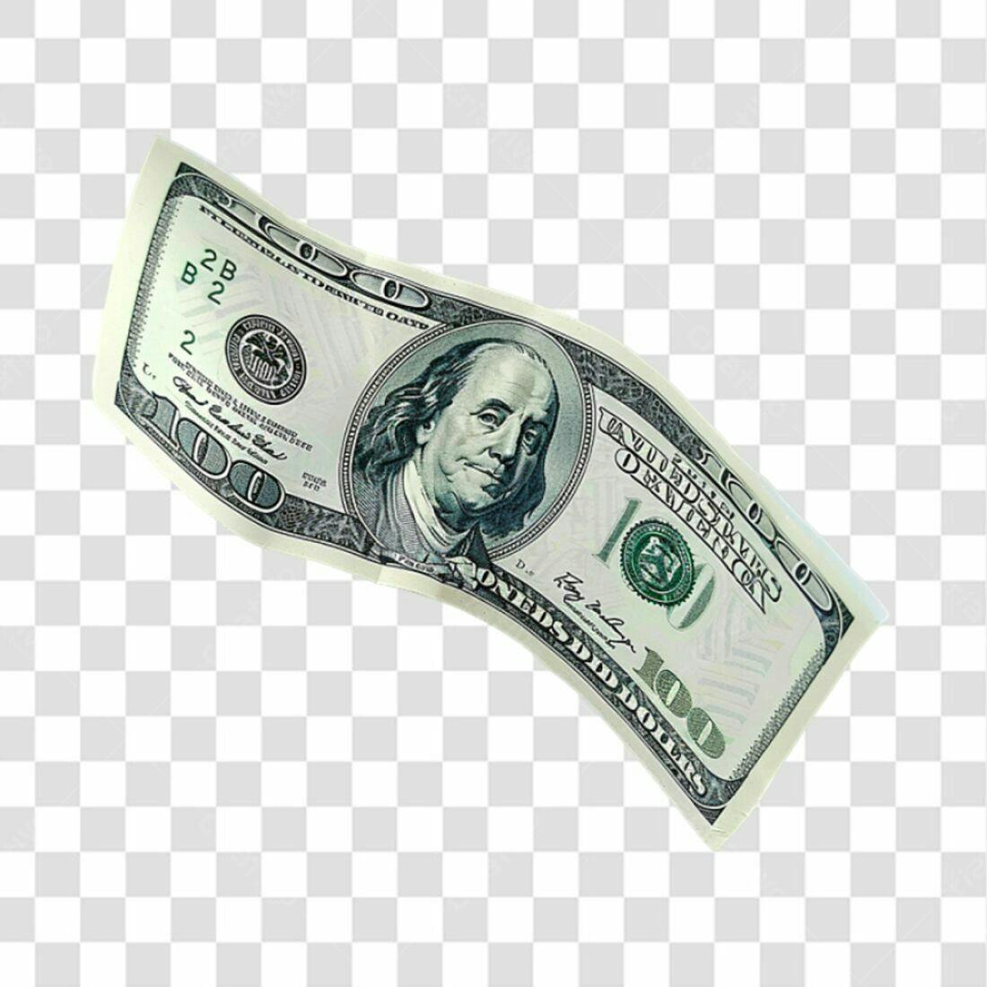 Icone de dinheiro nota de 100 dolares PNG com fundo transparente