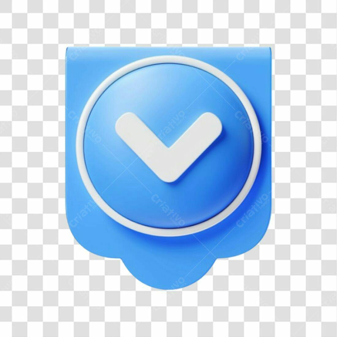 Ícone de Confirmação Azul PNG com fundo transparente