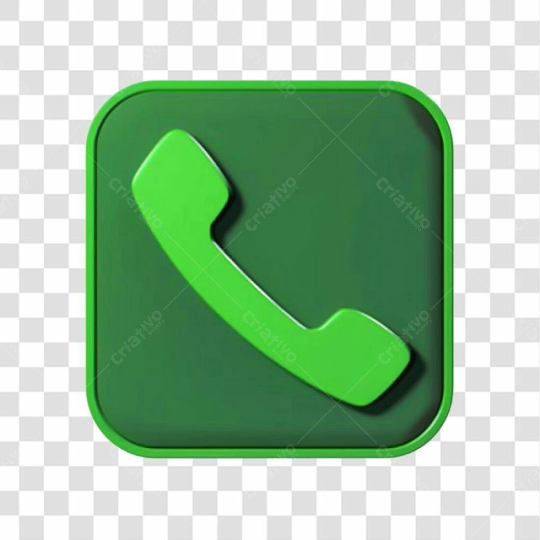 Icone Telefone Verde PNG com fundo transparente