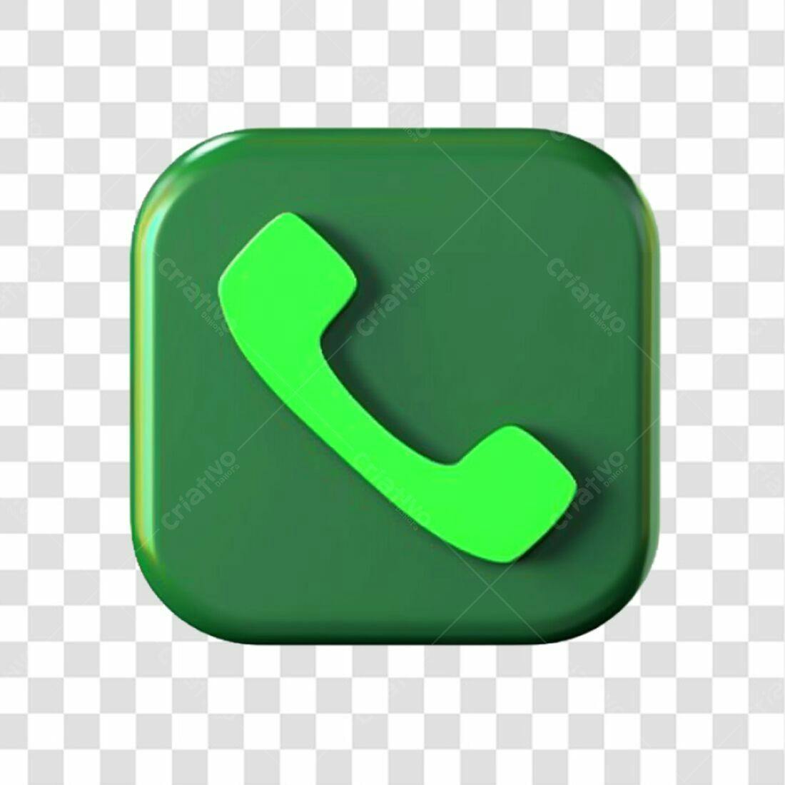 Icone Telefone Verde PNG com fundo transparente
