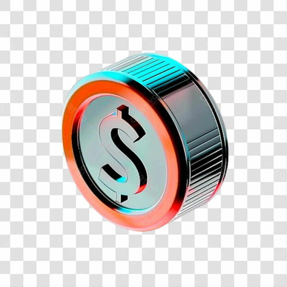 Ícone moeda Dólar PNG com fundo transparente