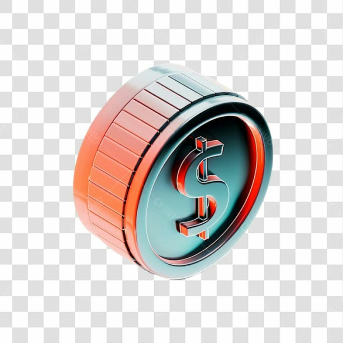 Ícone moeda dólar PNG com fundo transparente
