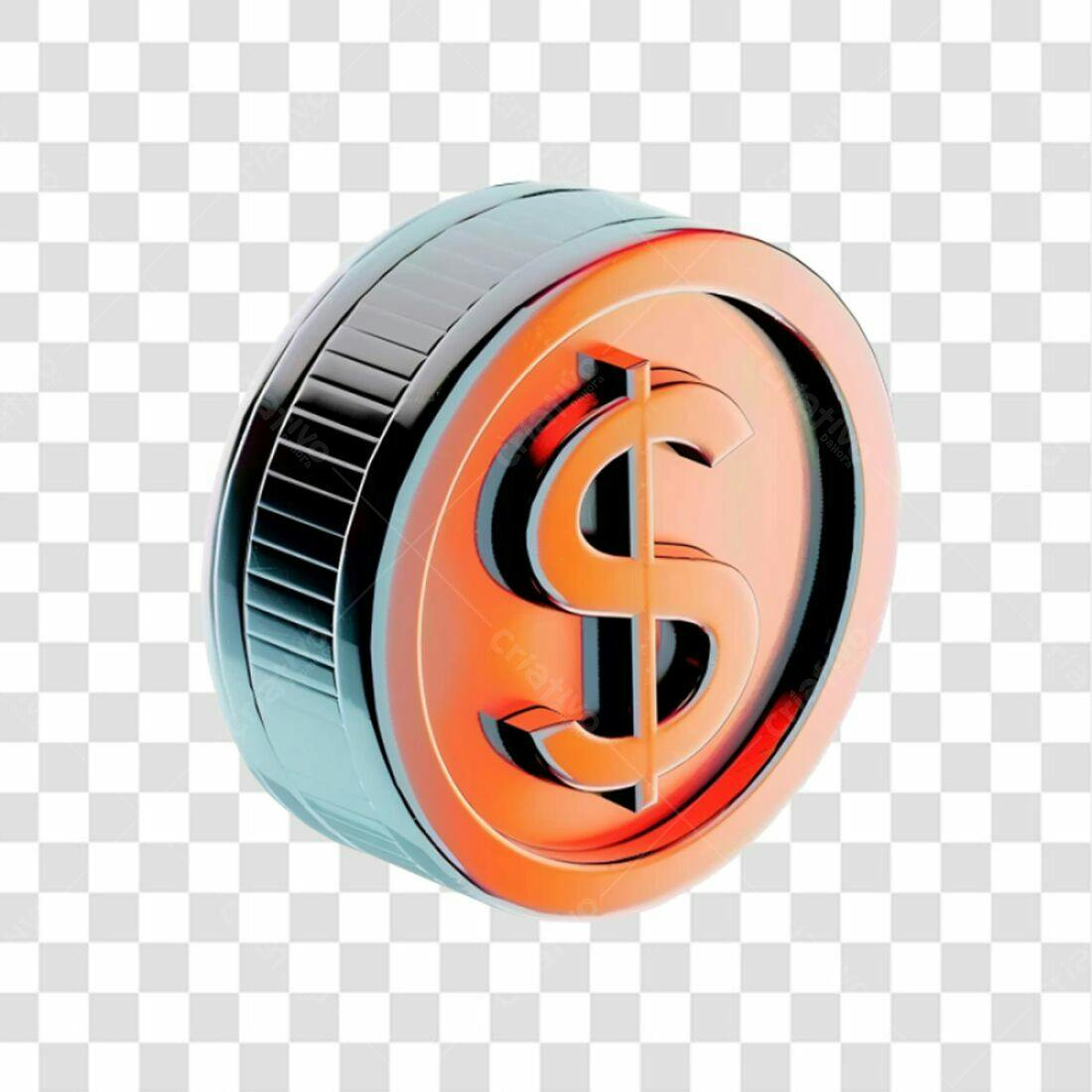 Ícone moeda Dólar PNG com fundo transparente