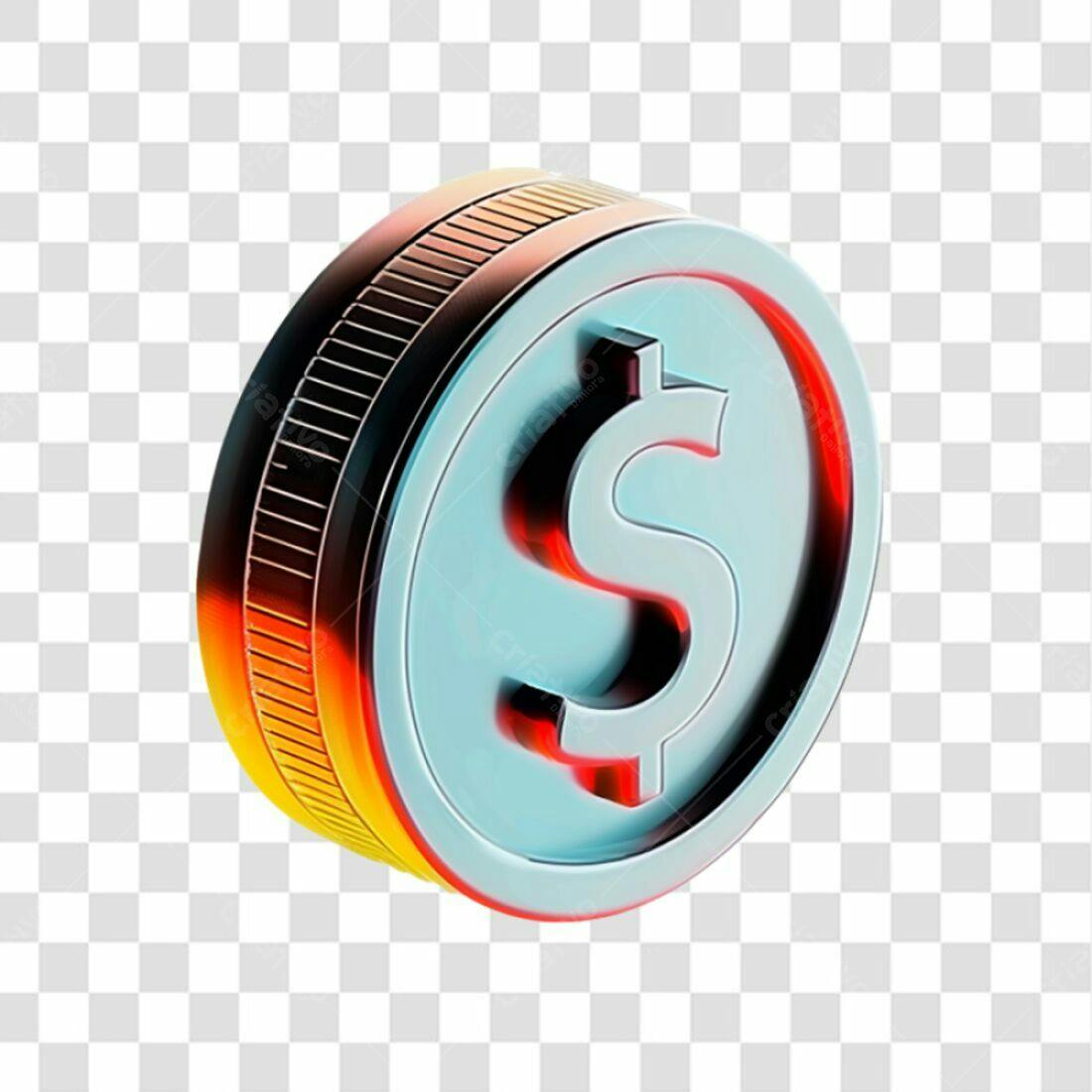 Ícone moeda dólar PNG com fundo transparente