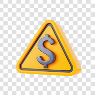 Placa de perigo com dólar png transparente