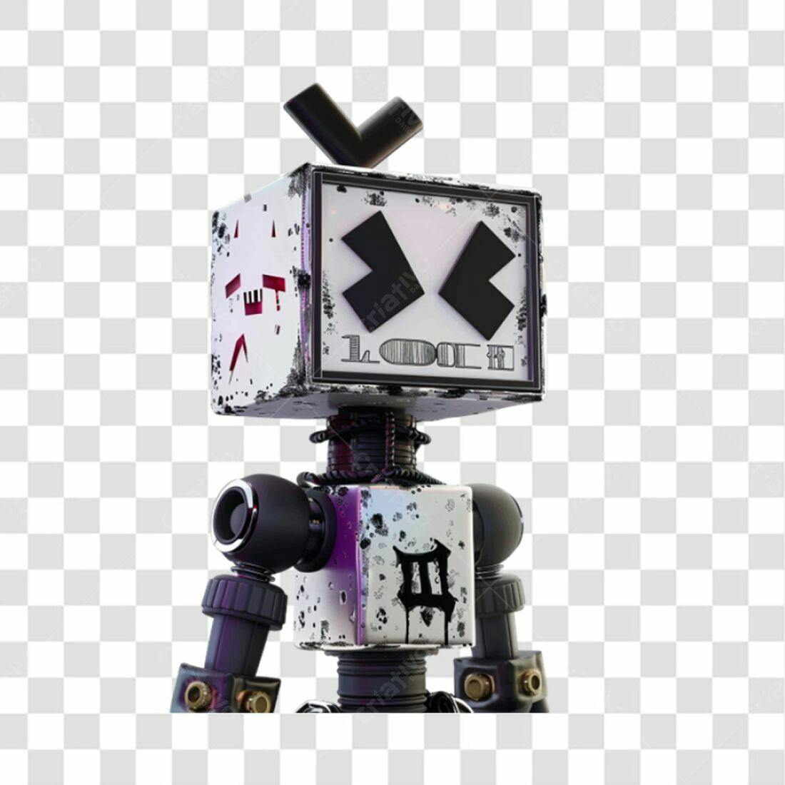 Ícone Robô Cyberpunk PNG com fundo transparente