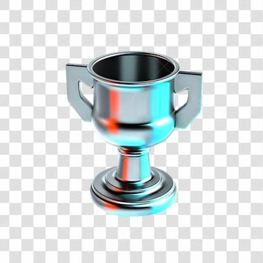 Taça de prata 3d png transparente