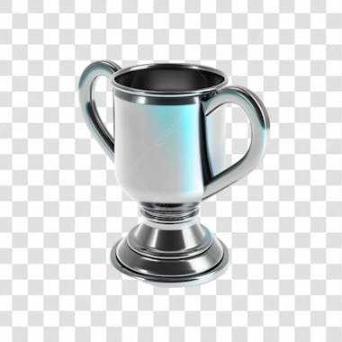 Taça de prata 3d png transparente