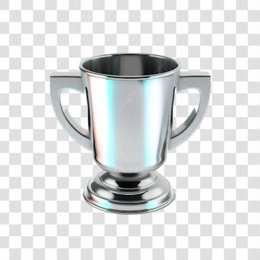 Taça de prata 3d png transparente