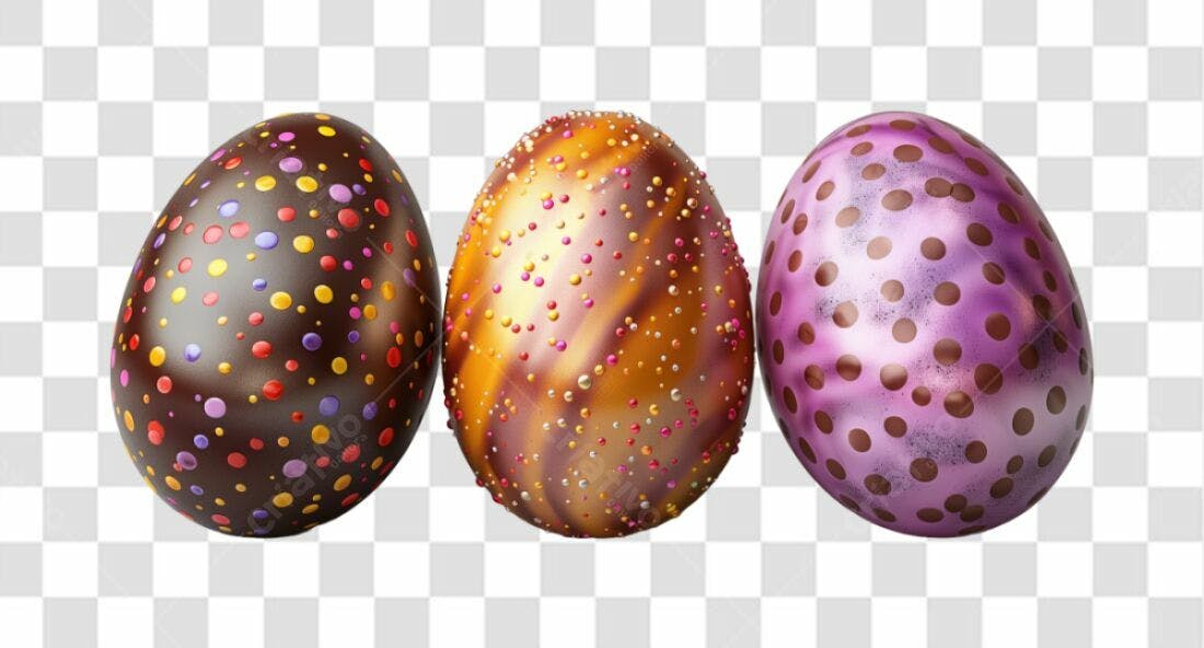 Icones Páscoa Ovos Chocolate PNG com fundo transparente