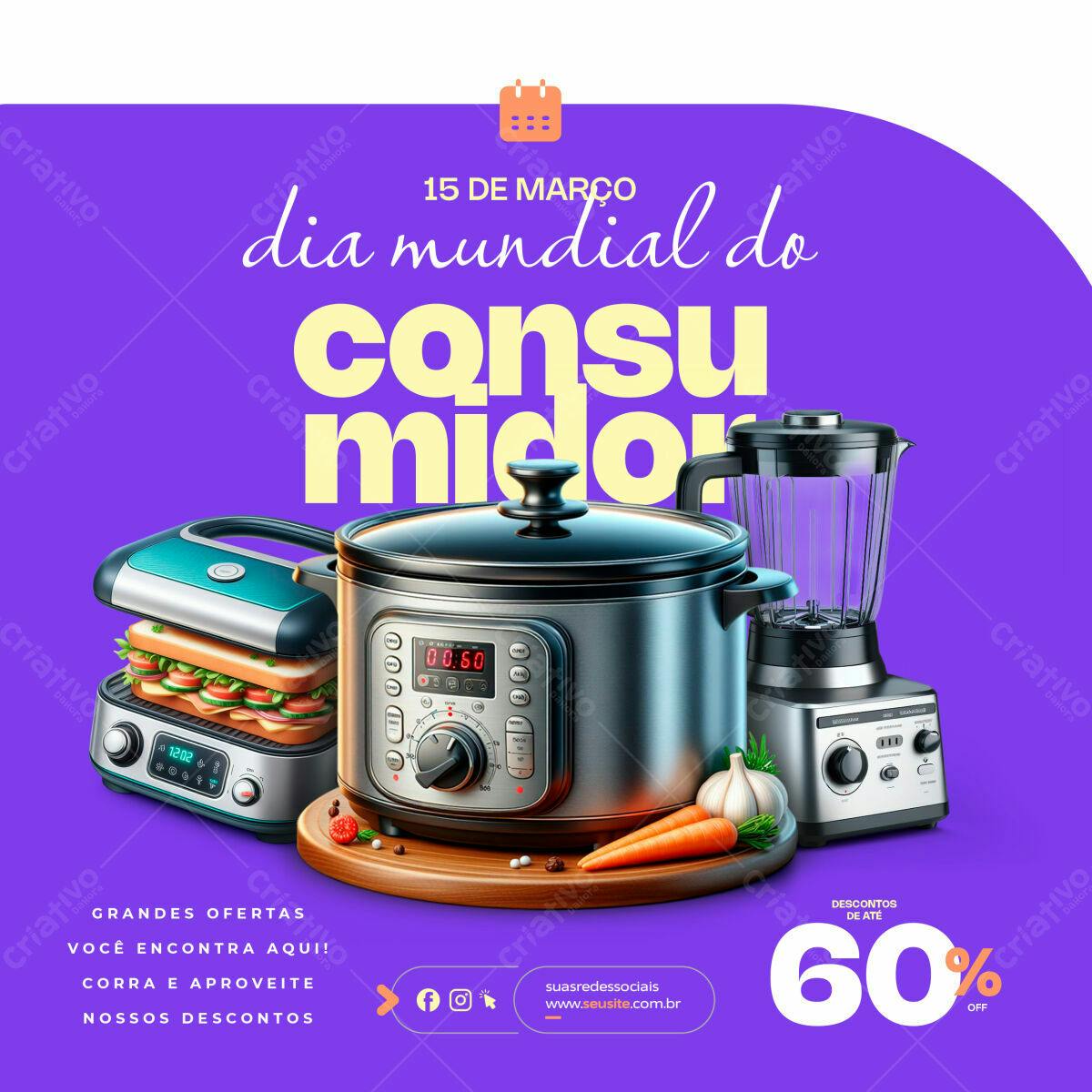 Flyer Dia Mundial do Consumidor PSD Editável