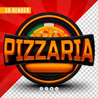 Selo 3d para composicao pizza pizza social media psd editavel