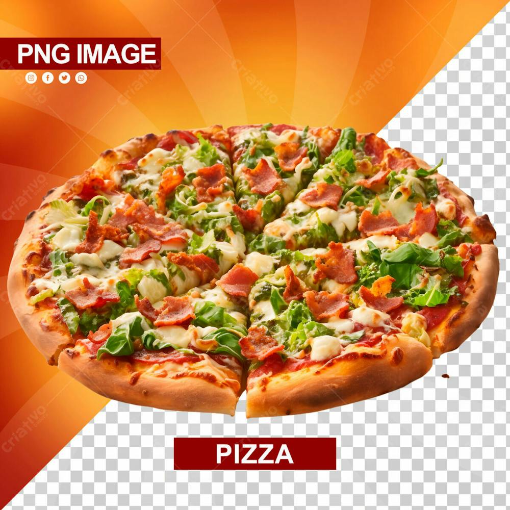 Deliciosa Pizza Fatiada Em 7 Pedacos Psd