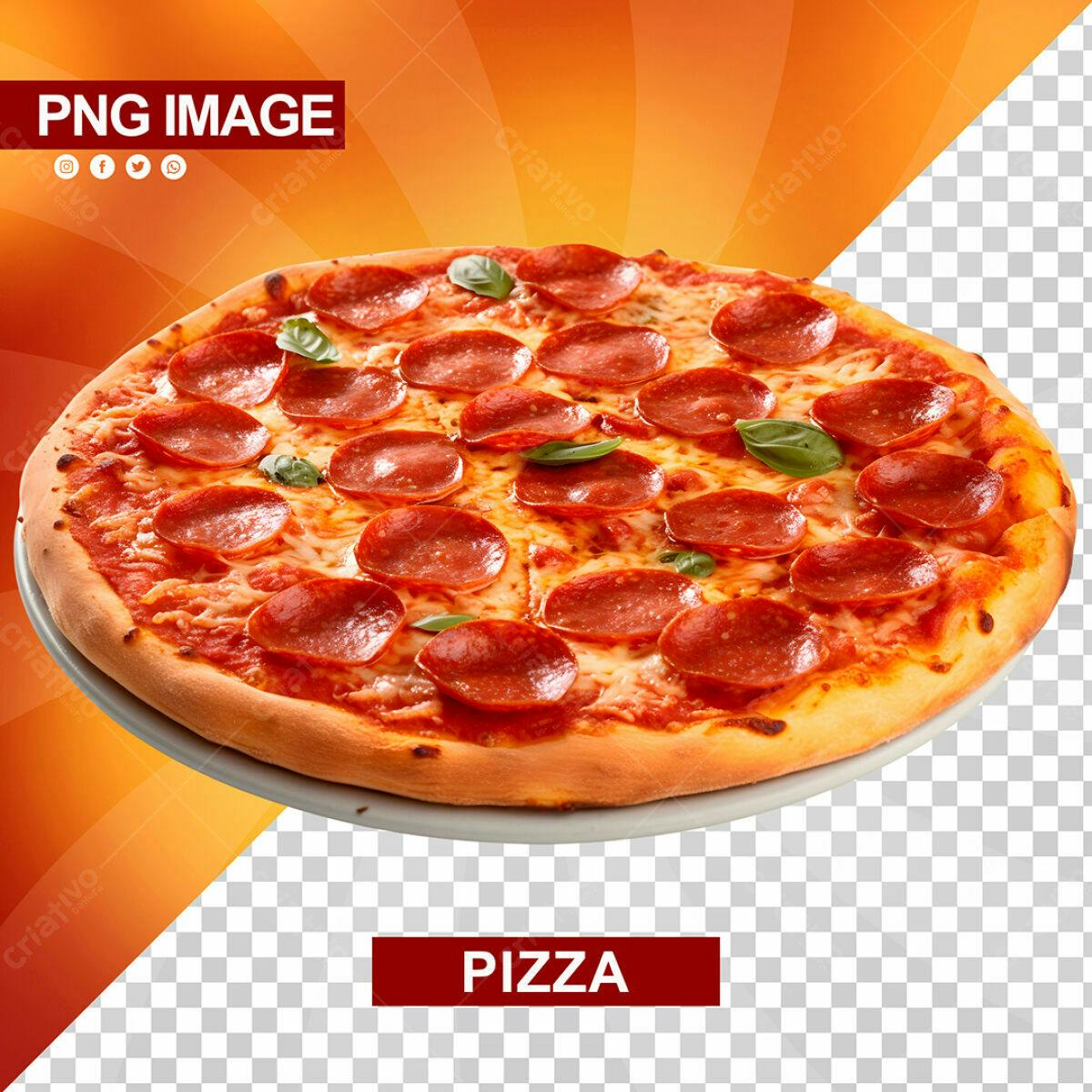 Psd de Pizza Pepperoni para Cardápio PSD Editável