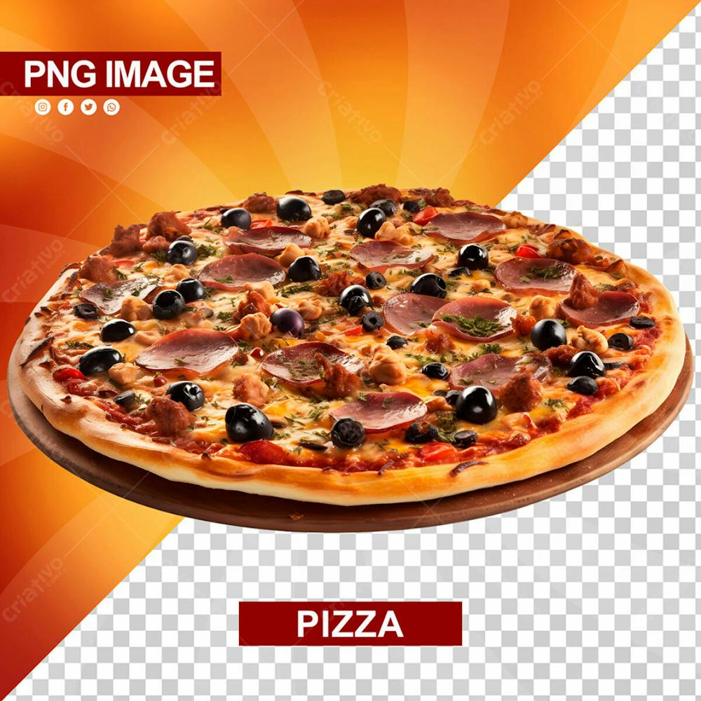 Deliciosa Pizza Redonda Tabua De Madeira Psd (3)