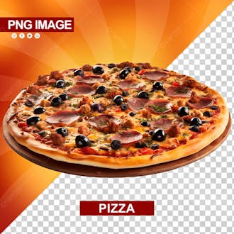 Deliciosa pizza redonda tabua de madeira psd