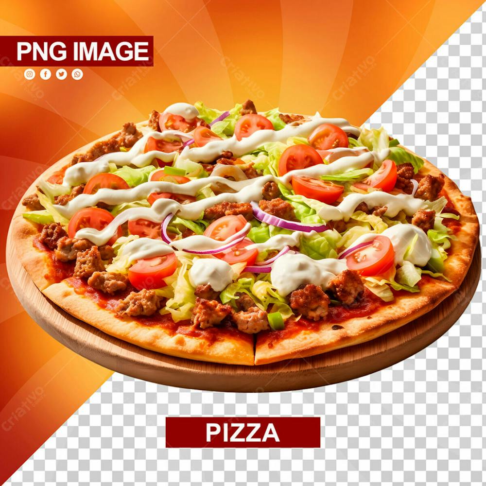 Deliciosa Pizza Redonda Tabua De Madeira Psd (4)