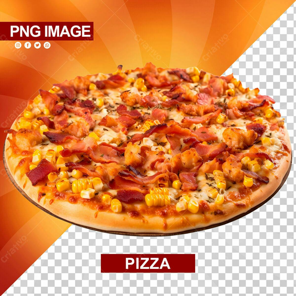 Banner Pizza Bacon e Milho PSD Editável
