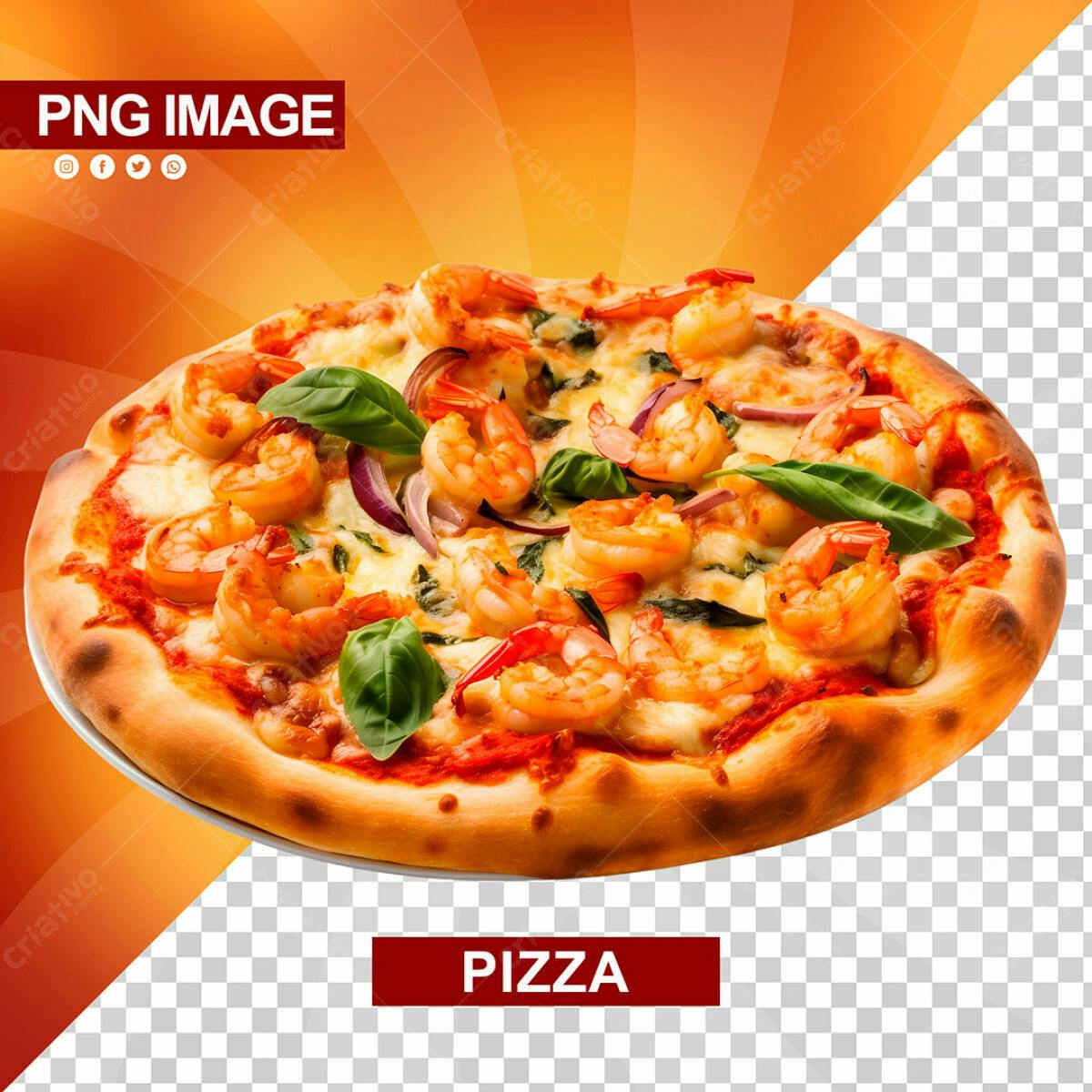 Imagem de Pizza de Camarão PSD Editável