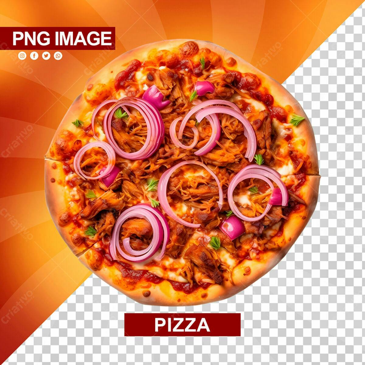 Psd de Pizza com Cebola Roxa para Cardápio PSD Editável