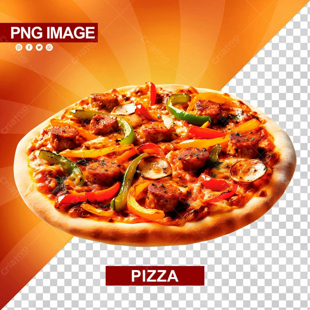 Banner Pizza com Pimentões PSD Editável