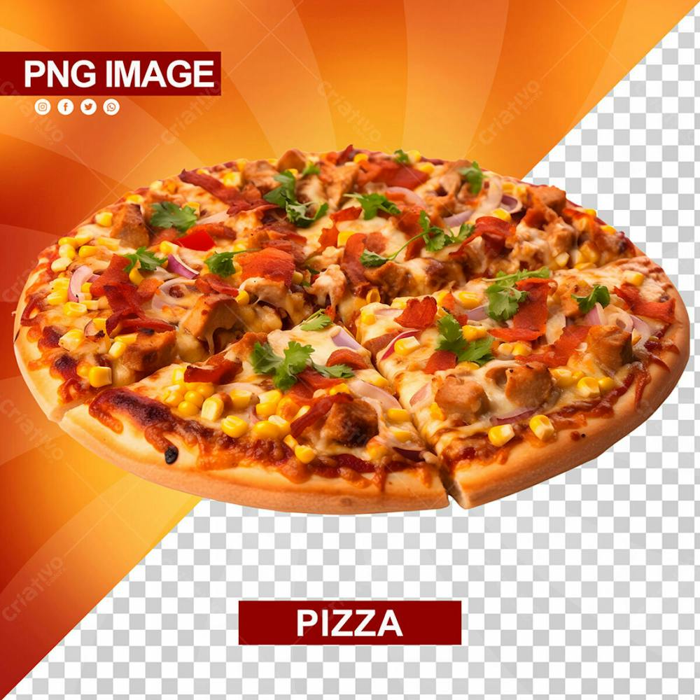 Pizza Saborosa Fatiada Em 4 Pedacos Psd