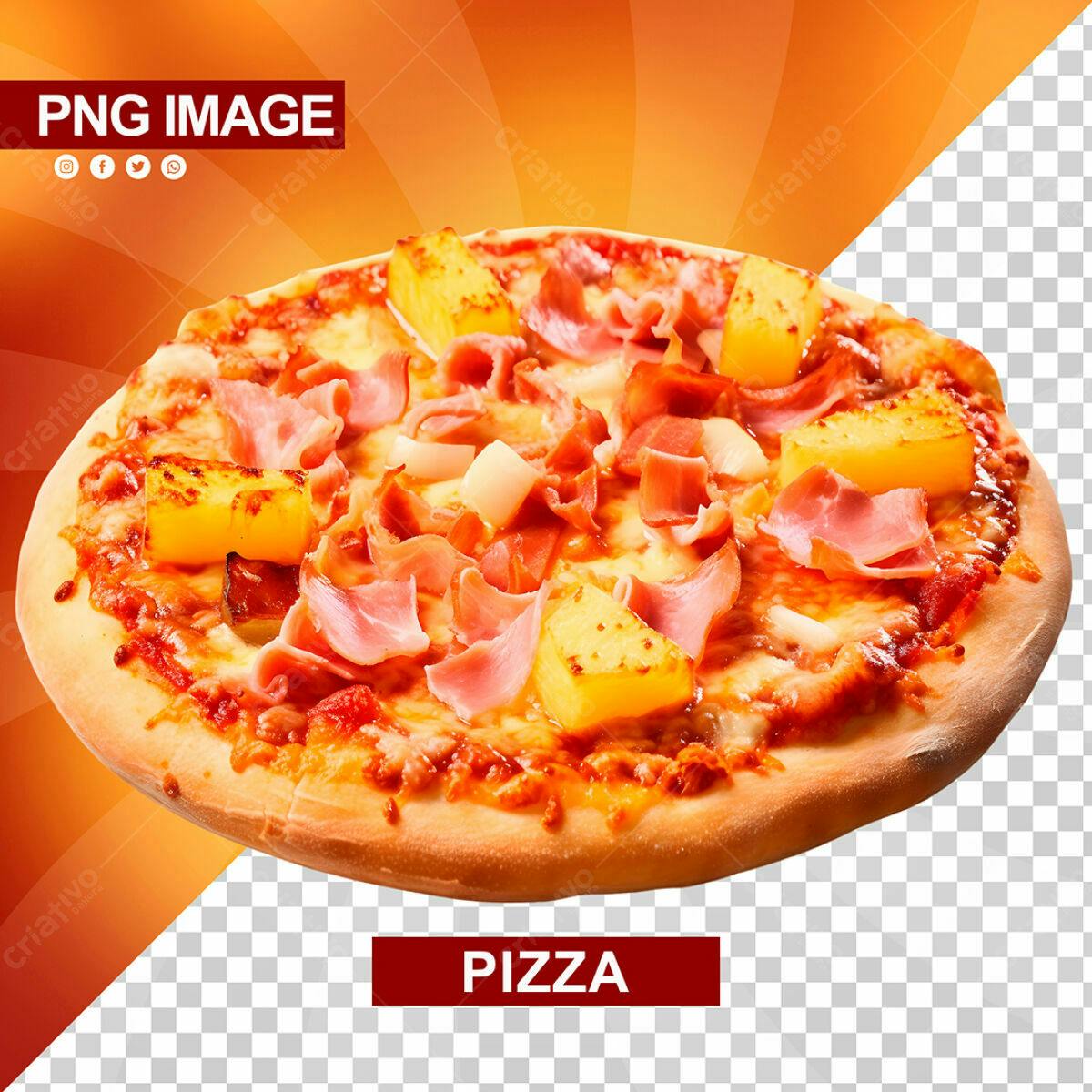Imagem de Pizza Havaiana PSD Editável